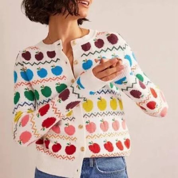 Boden Sweaters - NWT Boden Edie Fair Isle Apple Cardigan